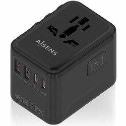 Caricabatterie da Parete Aisens ASPS-2A2C08-BK 25 W Nero