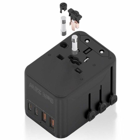 Caricabatterie da Parete Aisens ASPS-2A2C08-BK 25 W Nero