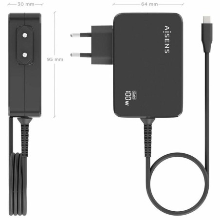 Caricabatterie Portatile Aisens ASCH-1PD100WL50-BK 100 W