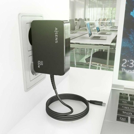 Caricabatterie Portatile Aisens ASCH-1PD100WL50-BK 100 W