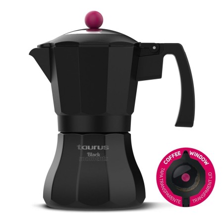 Caffettiera Italiana Taurus Black Moments 3 Nero Alluminio 3 Tazze