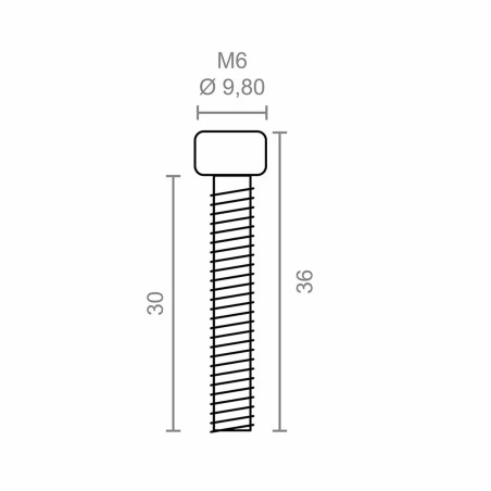 Kit di viti Micel TLD27 9,8 x 9,8 x 30 mm Meccanismo per tenda da sole a rullo