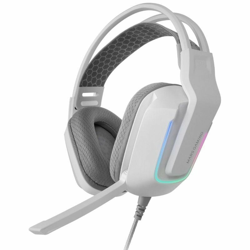 Auricolari con Microfono Gaming Mars Gaming MH-Strike Bianco Auricolari con Microfono Gaming Mars Gaming MH-Strike Bianco