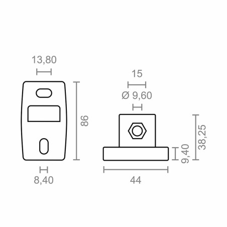 Supporto per tenda da sole Micel TLD02 Bianco 4,4 x 3,82 x 8,6 cm Parete 2 Pezzi