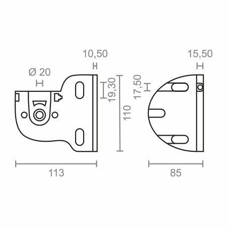 Supporto per tenda da sole Micel TLD03 Bianco 11,3 x 8,5 x 11 cm Asse