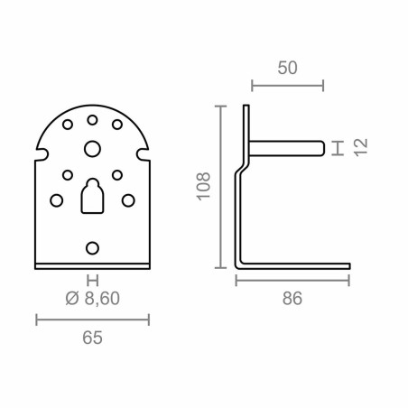 Supporto per tenda da sole Micel TLD08 Bianco 6,5 x 8,6 x 10,8 cm Asse