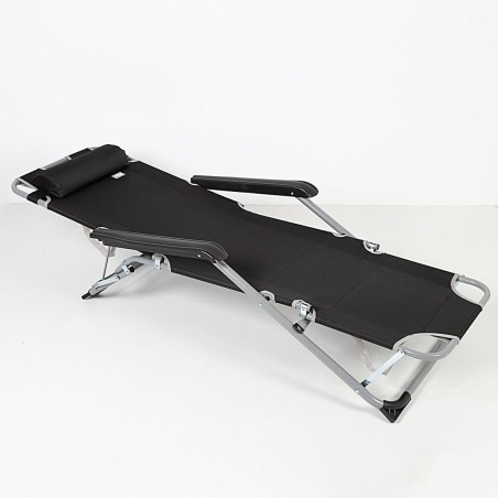 Lettino Aktive Nero 153 x 33 x 47 cm