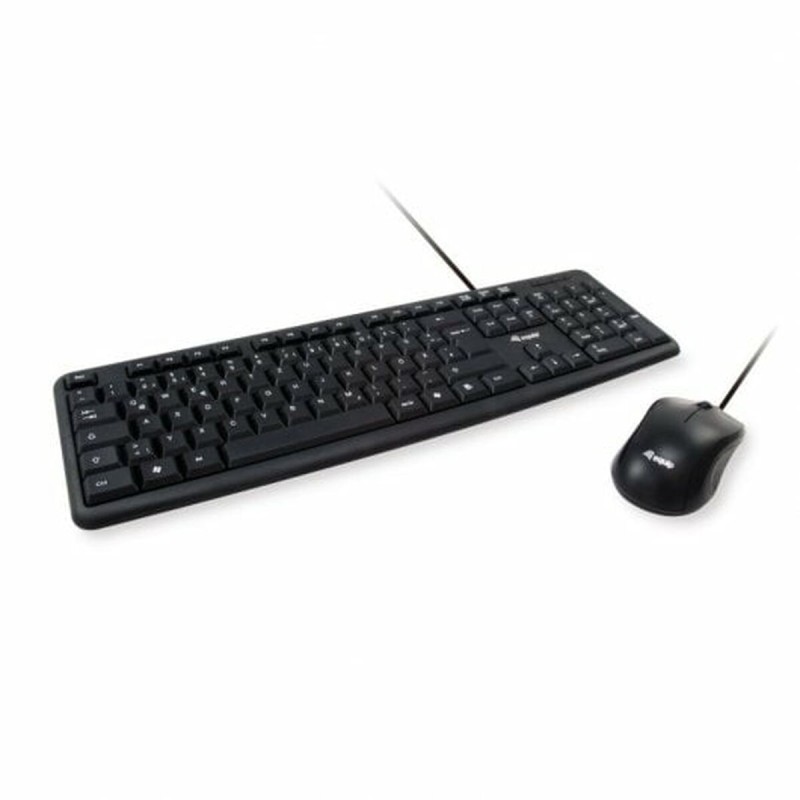 Tastiera e Mouse Equip 245201 Nero Qwerty in Spagnolo Spagnolo