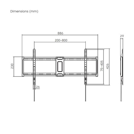 Supporto TV Aisens WT100F-365 43" 100" 75 Kg