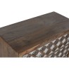 Cassettiera Home ESPRIT Marrone Nero Argentato Legno di mango Specchio Indiano 80 x 38 x 80 cm