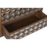 Cassettiera Home ESPRIT Marrone Nero Argentato Legno di mango Specchio Indiano 80 x 38 x 80 cm