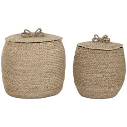 Set di Cestini Home ESPRIT Naturale Erba di mare (2 Pezzi)