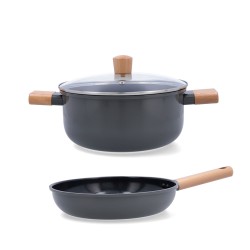 Batteria da Cucina Bidasoa Mia Grigio 2 Pezzi
