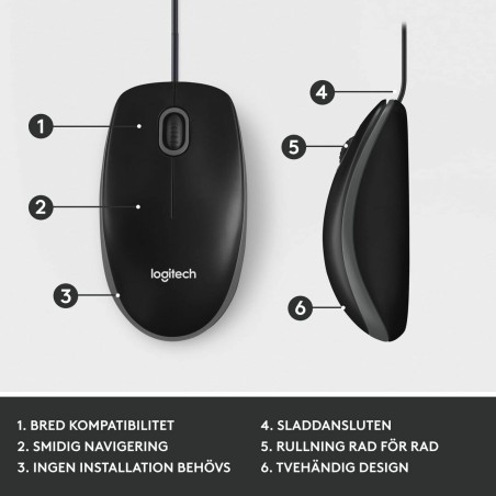 Mouse Logitech 910-006652 Nero 1000 dpi