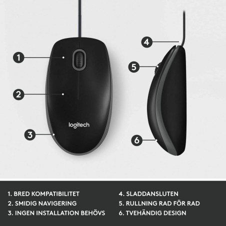 Mouse Logitech 910-006652 Nero 1000 dpi