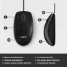 Mouse Logitech 910-006652 Nero 1000 dpi
