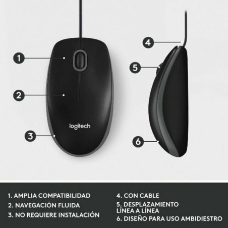 Mouse Logitech 910-006652 Nero 1000 dpi