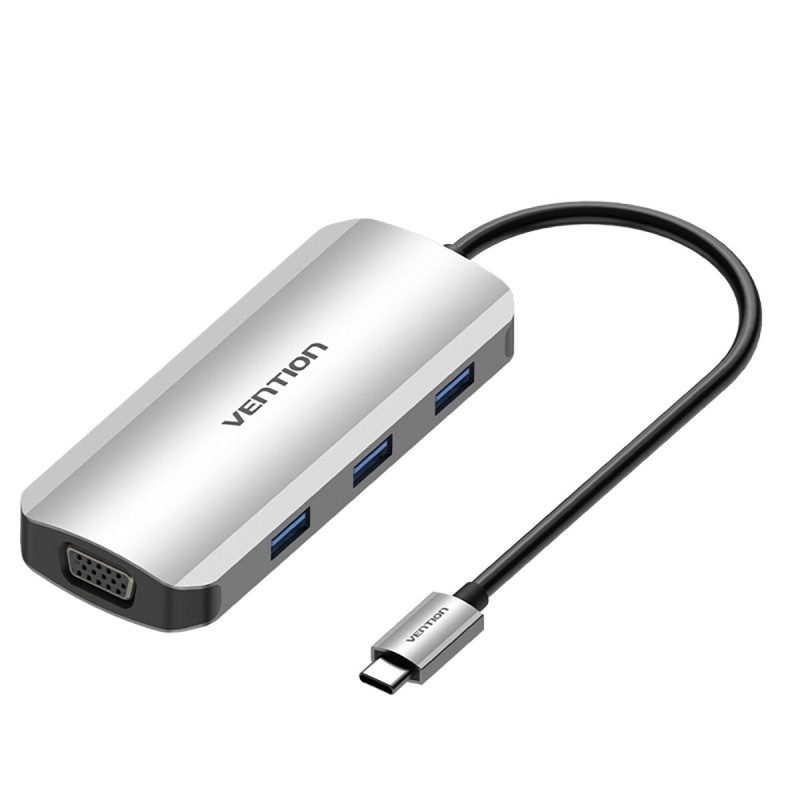 Hub USB Vention TOIHB 100 W Argentato