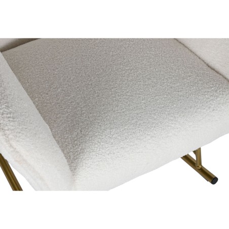 Sedia a Dondolo Home ESPRIT Bianco Dorato Poliestere Metallo 73 x 75 x 97 cm