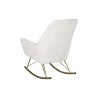 Sedia a Dondolo Home ESPRIT Bianco Dorato Poliestere Metallo 73 x 75 x 97 cm