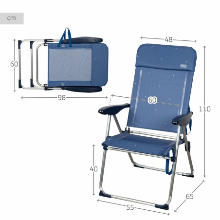 Sedia da Spiaggia Aktive 48 x 110 x 65 cm (2 Unità)