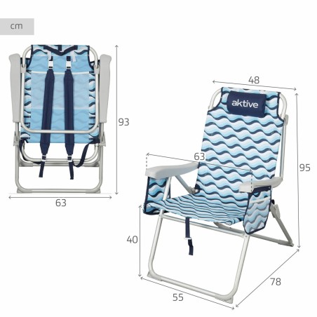 Sedia da Spiaggia Aktive 48 x 95 x 78 cm (2 Unità)