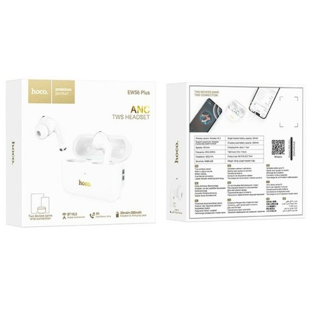 Auricolari Wireless con Custodia di Ricarica Hoco EW56 Plus Generoso Bianco