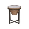 Tavolo aggiuntivo Home ESPRIT Nero Naturale Cristallo Abete 46 x 46 x 55,5 cm