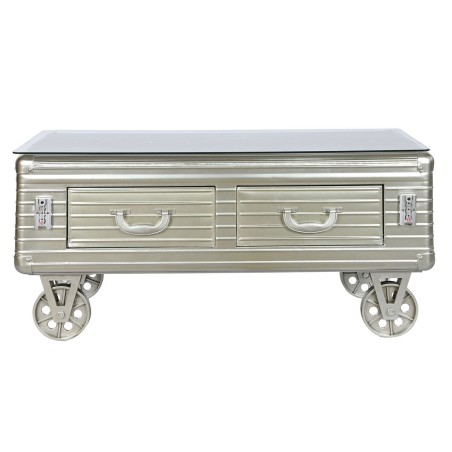 Tavolino da Caffè Home ESPRIT Metallo Cristallo 100 x 52 x 46 cm