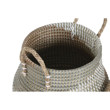 Set di Cestini Home ESPRIT Arancio Naturale Erba di mare (2 Pezzi)