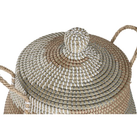 Set di Cestini Home ESPRIT Arancio Naturale Erba di mare (2 Pezzi)