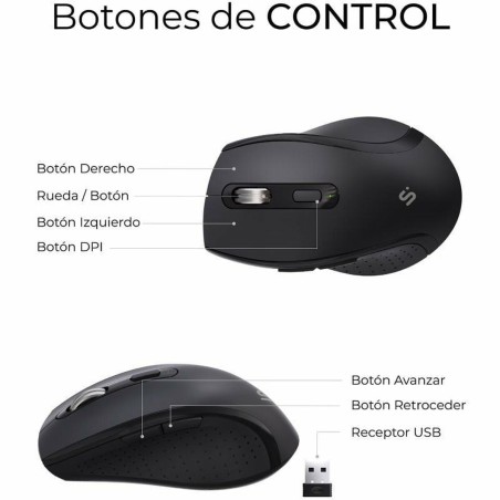 Tastiera e Mouse Subblim SUBKBC-DCOPW2 Nero