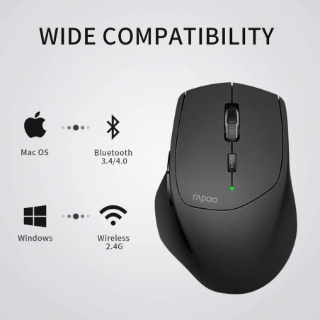 Mouse Rapoo Nero Verde 1600 dpi