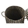 Set di Cestini DKD Home Decor Nero Naturale Fibra naturale 4 Kg (3 Pezzi) (3 Unità)