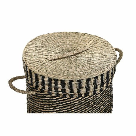 Set di Cestini DKD Home Decor Nero Naturale Fibra naturale 4 Kg (3 Pezzi) (3 Unità)
