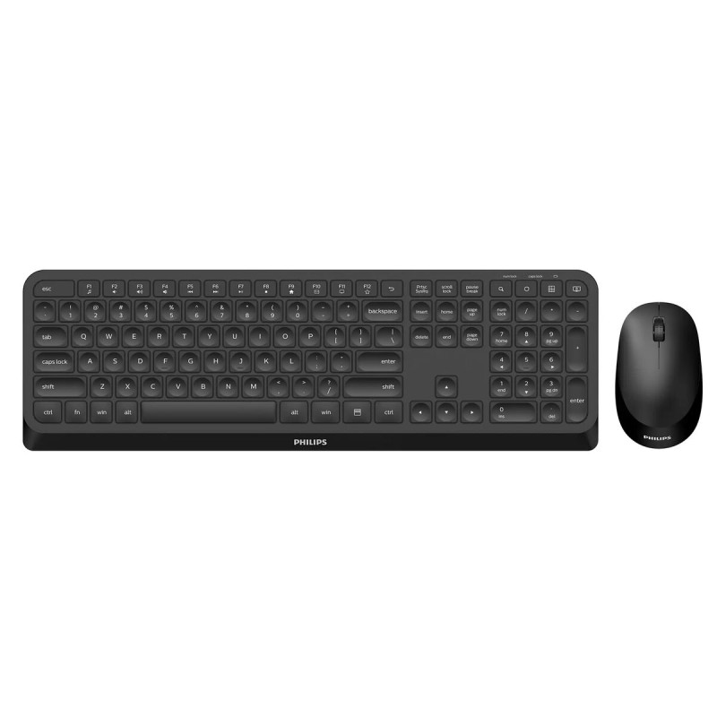 Tastiera e Mouse Philips Nero Qwerty US Tastiera e Mouse Philips Nero Qwerty US