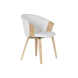 Sedia da Sala da Pranzo Home ESPRIT Bianco Poliestere Legno 60 x 57,5 x 79 cm