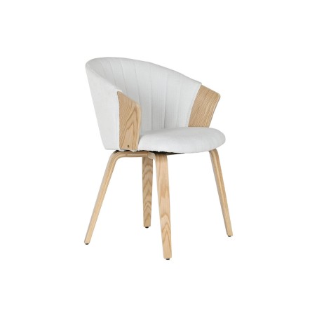 Sedia da Sala da Pranzo Home ESPRIT Bianco Poliestere Legno 60 x 57,5 x 79 cm