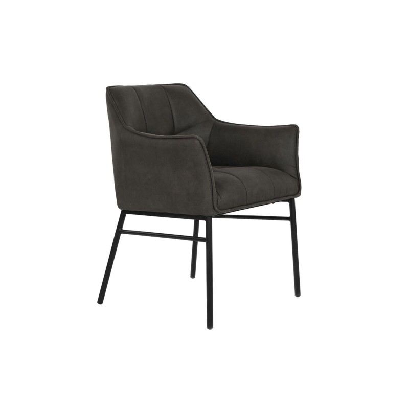 Sedia DKD Home Decor Nero Marrone scuro Grigio scuro 60 x 60 x 84 cm Sedia DKD Home Decor Nero Marrone scuro Grigio scuro 60 x 60 x 84 cm