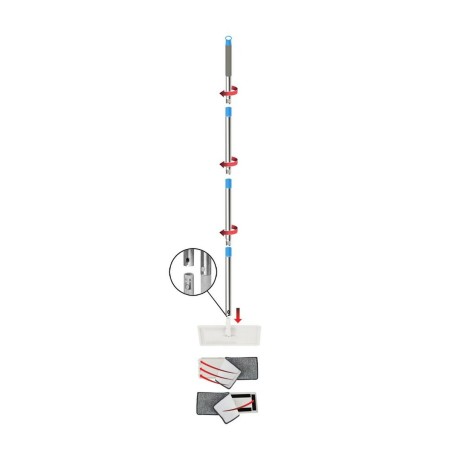 Mop with Bucket Esperanza EHS004 Azzurro Bianco Microfibra