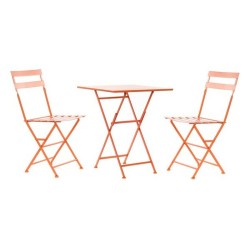 Tavolo con 2 sedie DKD Home Decor MB-177412 Corallo 60 x 60 x 75 cm (3 pcs)