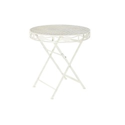 Tavolo da Pranzo Home ESPRIT Bianco Metallo 70 x 70 x 73 cm