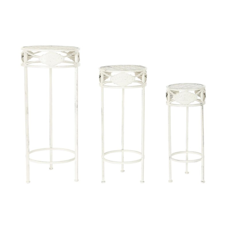 Set di 3 tavoli Home ESPRIT Bianco 30,5 x 30,5 x 70 cm (3 Pezzi) Set di 3 tavoli Home ESPRIT Bianco 30,5 x 30,5 x 70 cm (3 Pezzi)