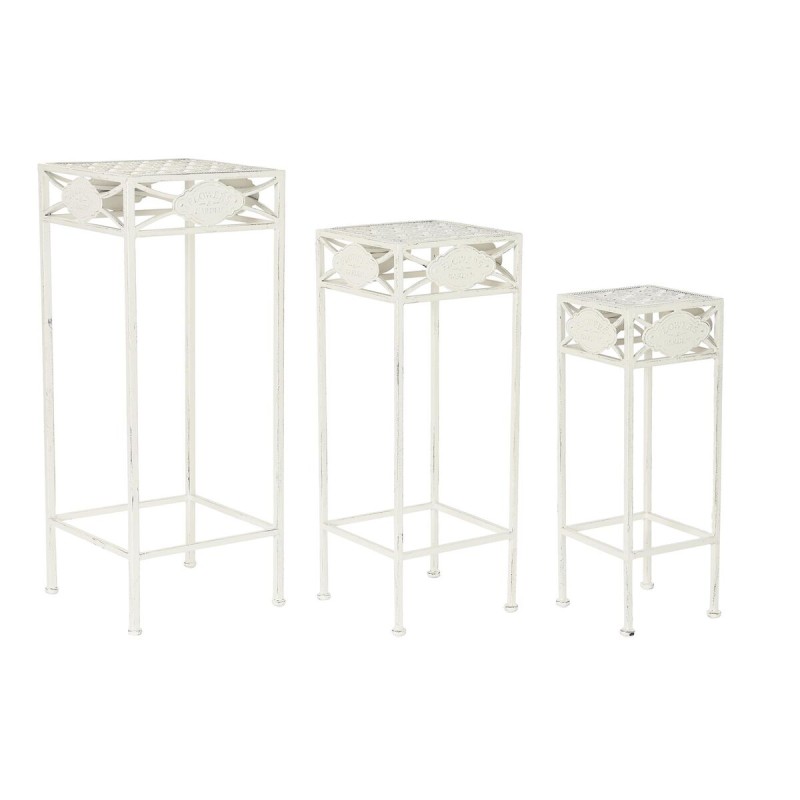 Set di 3 tavoli Home ESPRIT Bianco 30 x 30 x 70 cm (3 Pezzi) Set di 3 tavoli Home ESPRIT Bianco 30 x 30 x 70 cm (3 Pezzi)