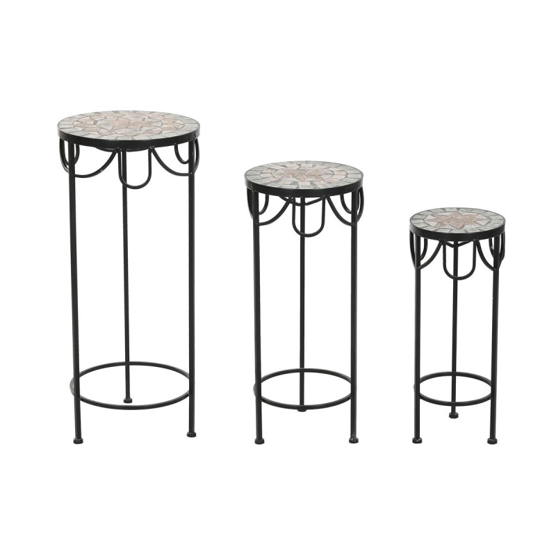 Set di 3 tavoli Home ESPRIT Nero 30 x 30 x 69 cm (3 Pezzi) Set di 3 tavoli Home ESPRIT Nero 30 x 30 x 69 cm (3 Pezzi)