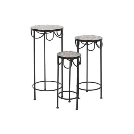 Set di 3 tavoli Home ESPRIT Nero 30 x 30 x 69 cm (3 Pezzi)