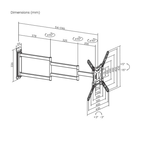 Supporto TV Aisens WT65TSLE-385 35 kg