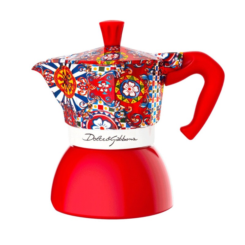 Caffettiera Italiana Bialetti D&G RED 4T Rosso Acciaio inossidabile 4 Tazze Caffettiera Italiana Bialetti D&G RED 4T Rosso Acciaio inossidabile 4 Tazze