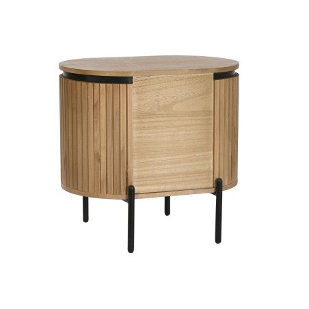 Comodino Home ESPRIT Naturale Metallo Legno di paulownia 60 x 43 x 57 cm