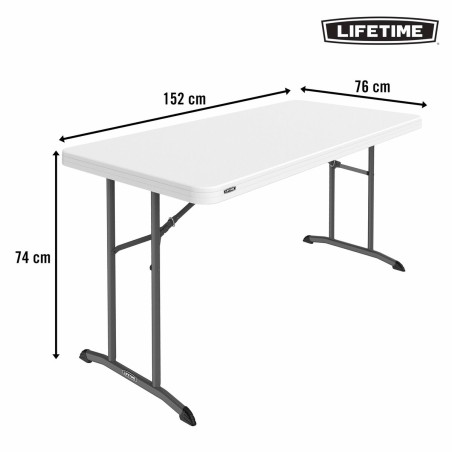 Tavolo Pieghevole Lifetime Bianco 152 x 74 x 76 cm